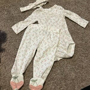 Carters three piece cherry set size 3 months